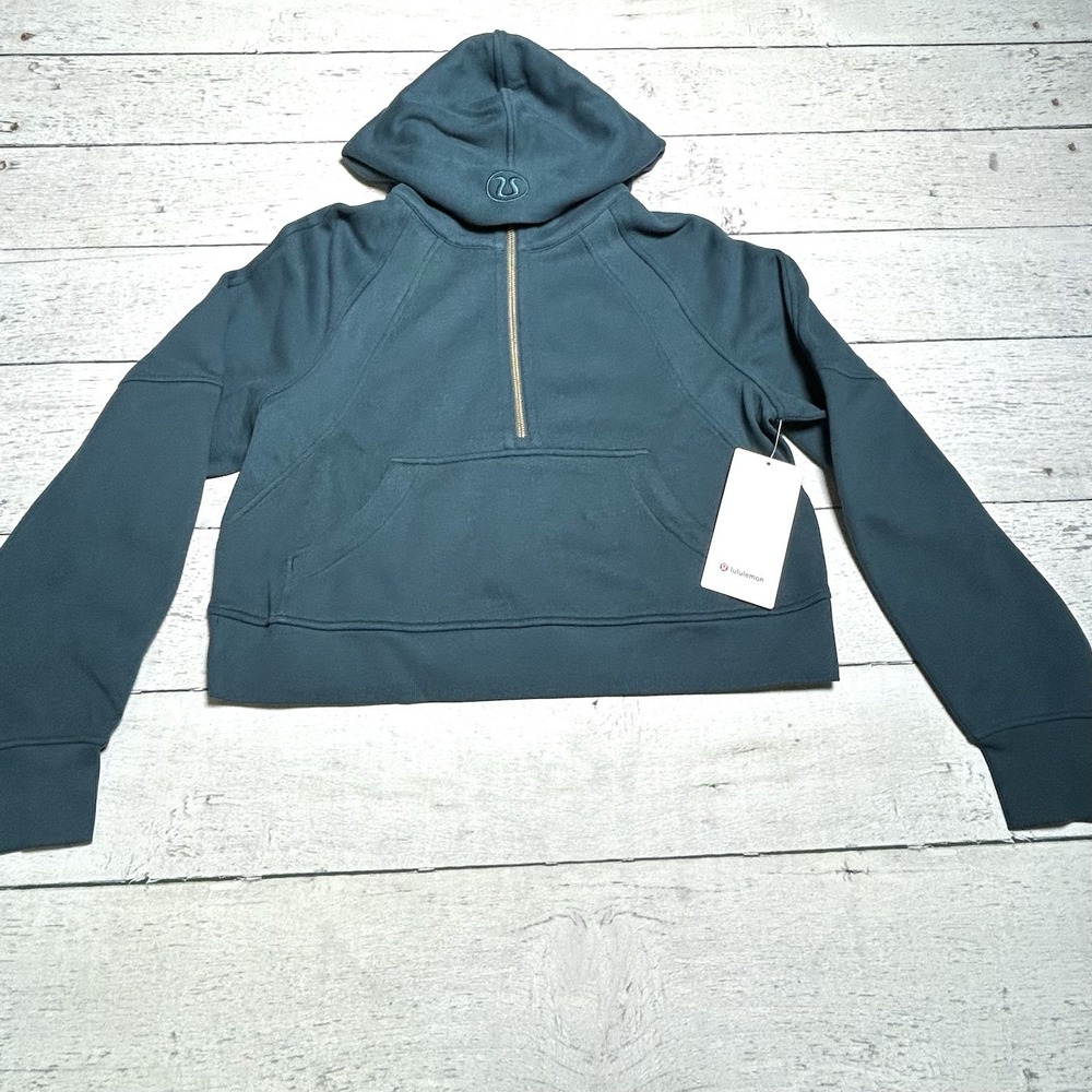 Lululemon Scuba Oversized Half-Zip Hoodie Teal Gold XS/S LW3HTOS